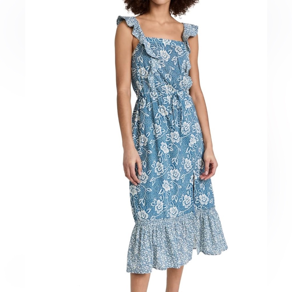 NWT women’s Paige brand “poppy” dress, size xsmall in navy multi blend color
